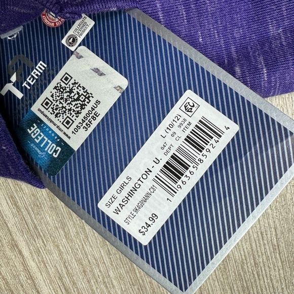 Washington Huskies Official NCAA Teens Juniors Girls L Hoodie Sweatshirt New - Picture 3 of 7